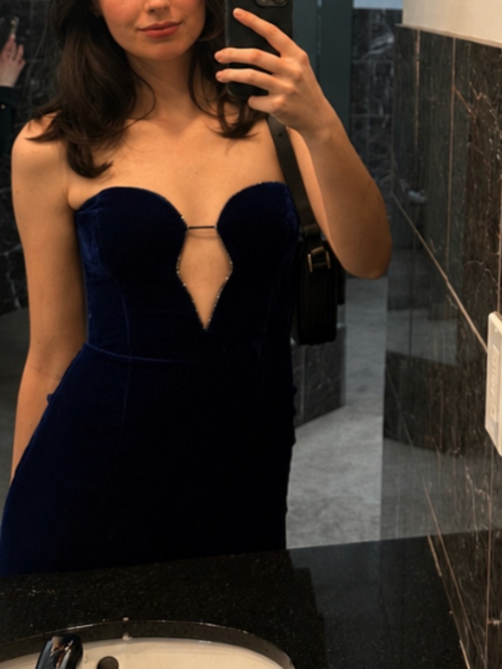 Bardot / Revolve Lilah Blue Velvet Dress - Picture 4 of 4